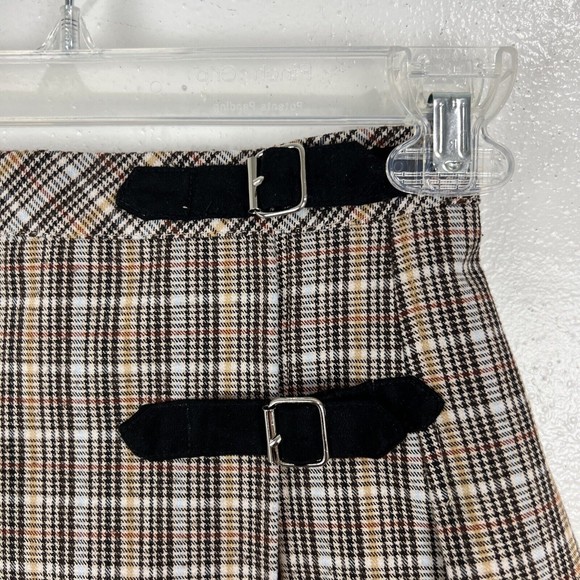 Katie J NYC Skirt Youth Medium Brown Plaid School Girl Pleated Mini A-Line Kids - Picture 5 of 12